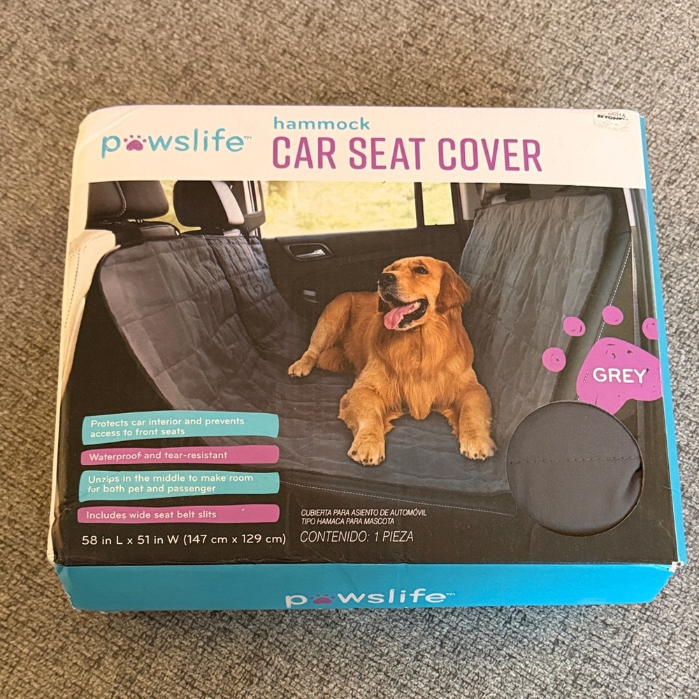 Gray Hammock Car Seat Cover for Dogs
